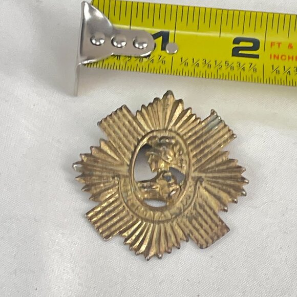 Vintage Royal Scots Military Badge 1940s 1950s Starburst Style with Classical Pr - Picture 6 of 6